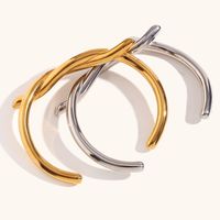 Vintage Style Solid Color Stainless Steel Plating Bangle main image 6