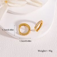 1 Pair Retro Simple Style Round Plating Inlay Copper Copper Alloy Brass Rhinestones 18K Gold Plated Earrings main image 3