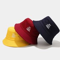 Unisex Basic Simple Style Letter Embroidery Wide Eaves Bucket Hat main image 5