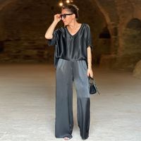 Daily Street Women's Simple Style Solid Color Polyester Pocket Pants Sets Pants Sets main image 5