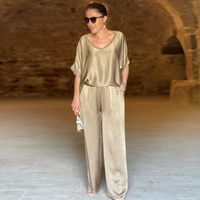 Daily Street Women's Simple Style Solid Color Polyester Pocket Pants Sets Pants Sets main image 4