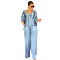 Du Quotidien Rue Femmes Style Simple Couleur Unie Polyester Poche Ensembles De Pantalons Ensembles De Pantalons main image 3