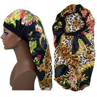 Women's Basic Retro Flower Leopard Printing Eaveless Beanie Hat sku image 4
