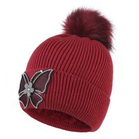 Women's Cute Sweet Butterfly Pom Poms Eaveless Wool Cap sku image 7