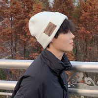 Men's Basic Simple Style Letter Eaveless Wool Cap main image 1