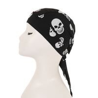 Unisex Hip-hop Punk Streetwear Star Skull Printing Eaveless Pirate Hat sku image 3