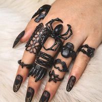Gothic Cool Style Star Spider Skull Alloy Plating Unisex Open Rings main image 1