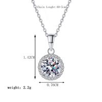 Style Simple Rond Argent Sterling Placage Incruster Moissanite Plaqué Or 18k Pendentif main image 2