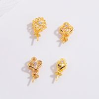Sweet Simple Style Flower Sterling Silver Plating Inlay Zircon Gold Plated Jewelry Accessories main image 4