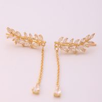 1 Pair Ig Style Streetwear Grain Plating Inlay Brass Zircon 18k Gold Plated Drop Earrings main image 1