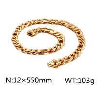Einfacher Stil Geometrisch Rostfreier Stahl Überzug 18 Karat Vergoldet Männer Halskette sku image 10