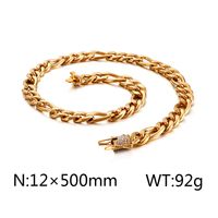Einfacher Stil Geometrisch Rostfreier Stahl Überzug 18 Karat Vergoldet Männer Halskette sku image 18