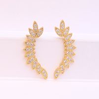 1 Pair Ig Style Wings Plating Inlay Brass Zircon 18k Gold Plated Ear Studs main image 3