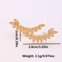 1 Pair Ig Style Wings Plating Inlay Brass Zircon 18k Gold Plated Ear Studs main image 5