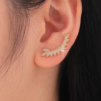 1 Pair Ig Style Wings Plating Inlay Brass Zircon 18k Gold Plated Ear Studs main image 6