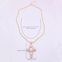 Glam Modern Style Shiny Cross Copper Plating Inlay Shell Zircon 18k Gold Plated White Gold Plated Pendant Necklace main image 5
