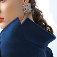 1 Pair Vintage Style Square Solid Color Plating Inlay Alloy Rhinestones Silver Plated Ear Studs main image 1