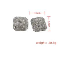 1 Pair Vintage Style Square Solid Color Plating Inlay Alloy Rhinestones Silver Plated Ear Studs main image 2