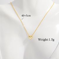 Elegant Simple Style Heart Shape Sterling Silver Plating Inlay Zircon 14k Gold Plated Pendant Necklace sku image 2