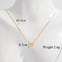 Elegant Simple Style Heart Shape Sterling Silver Plating Inlay Zircon 14k Gold Plated Pendant Necklace sku image 3