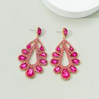 1 Pair Elegant Water Droplets Plating Inlay Copper Artificial Diamond Drop Earrings sku image 4