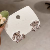Retro Flower Copper Inlay Zircon Drop Earrings Ear Studs 1 Pair sku image 58