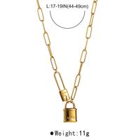 Wholesale Elegant Modern Style Simple Style Moon Lock Stainless Steel Layered Necklaces main image 5