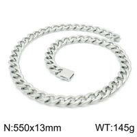 Titanium Steel 18K Gold Plated Hip-Hop Retro Chain Solid Color Bracelets Necklace sku image 6