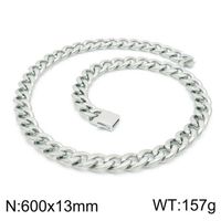 Titanium Steel 18K Gold Plated Hip-Hop Retro Chain Solid Color Bracelets Necklace sku image 7