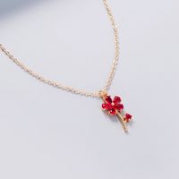 Elegant Lady Flower Copper Inlay Zircon Pendant Necklace main image 4