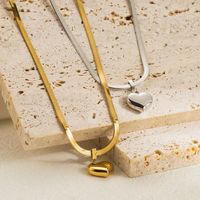 Modern Style Simple Style Solid Color Stainless Steel Pendant Necklace main image 1