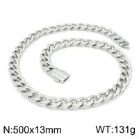 Titanium Steel 18K Gold Plated Hip-Hop Retro Chain Solid Color Bracelets Necklace sku image 8