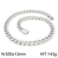 Titanium Steel 18K Gold Plated Hip-Hop Retro Chain Solid Color Bracelets Necklace sku image 10