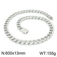 Titanium Steel 18K Gold Plated Hip-Hop Retro Chain Solid Color Bracelets Necklace sku image 11