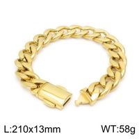 Titanium Steel 18K Gold Plated Hip-Hop Retro Chain Solid Color Bracelets Necklace sku image 5