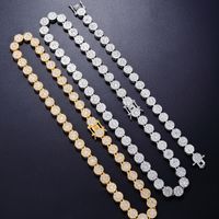 Hip-hop Punk Round Alloy Plating Inlay Rhinestones White Gold Plated Gold Plated Women's Jewelry Set main image 1