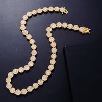 Hip-hop Punk Round Alloy Plating Inlay Rhinestones White Gold Plated Gold Plated Women's Jewelry Set main image 2