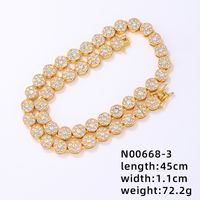 Hip-hop Punk Round Alloy Plating Inlay Rhinestones White Gold Plated Gold Plated Women's Jewelry Set sku image 2