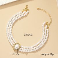 Elegant Round Imitation Pearl Alloy Beaded Women's Choker sku image 2