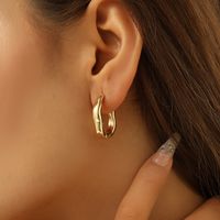 Wholesale Jewelry Basic Classic Style Geometric Alloy Gold Plated Silver Plated Earrings main image 3