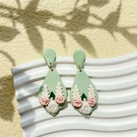 1 Pair Elegant Lady Flower Plating Alloy Soft Clay 14k Gold Plated Drop Earrings main image 5