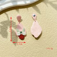 1 Pair Elegant Lady Flower Plating Alloy Soft Clay 14k Gold Plated Drop Earrings main image 6