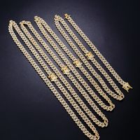 Hip-hop Punk Geometric Solid Color Alloy Plating Inlay Rhinestones White Gold Plated Gold Plated Men's Jewelry Set main image 1