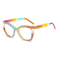 Simple Style Color Block Pc Butterfly Frame Inlaid Zircon Full Frame Optical Glasses main image 5
