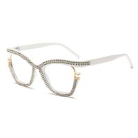 Simple Style Color Block Pc Butterfly Frame Inlaid Zircon Full Frame Optical Glasses sku image 2
