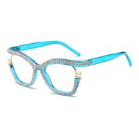 Simple Style Color Block Pc Butterfly Frame Inlaid Zircon Full Frame Optical Glasses sku image 3