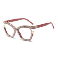 Simple Style Color Block Pc Butterfly Frame Inlaid Zircon Full Frame Optical Glasses sku image 5