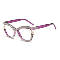 Simple Style Color Block Pc Butterfly Frame Inlaid Zircon Full Frame Optical Glasses sku image 6