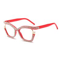 Simple Style Color Block Pc Butterfly Frame Inlaid Zircon Full Frame Optical Glasses sku image 8