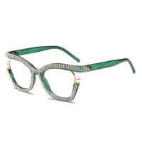 Simple Style Color Block Pc Butterfly Frame Inlaid Zircon Full Frame Optical Glasses sku image 9
